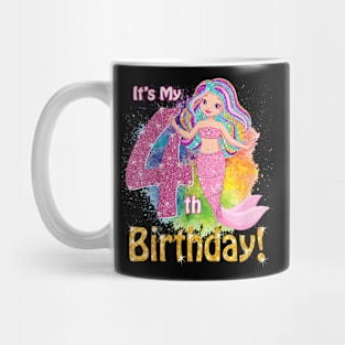 Kids 4 Year Old (It'S My 4Th Birthday) Mermaid Outfit Mug